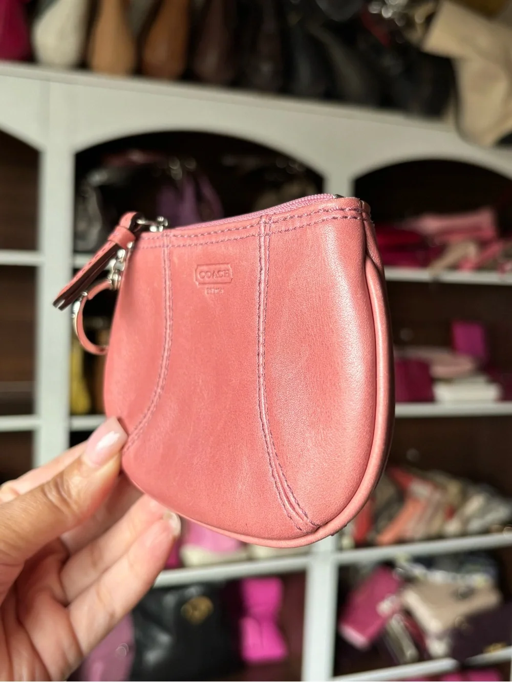 🪙💕COACH Leather Keyring Coin Pouch💕🪙